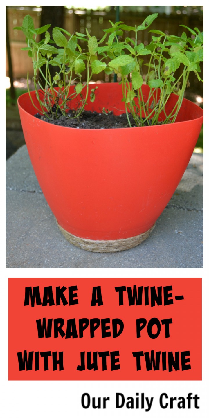 Make a twine-wrapped pot with jute twine