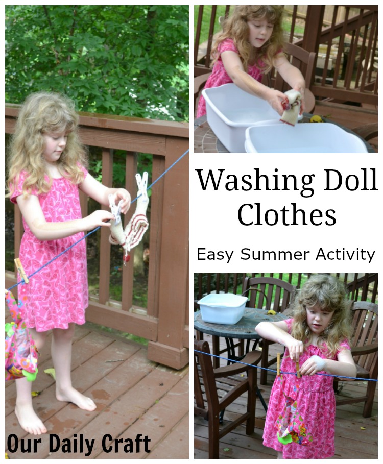 Washing Doll Clothes: An Easy Summer Activity