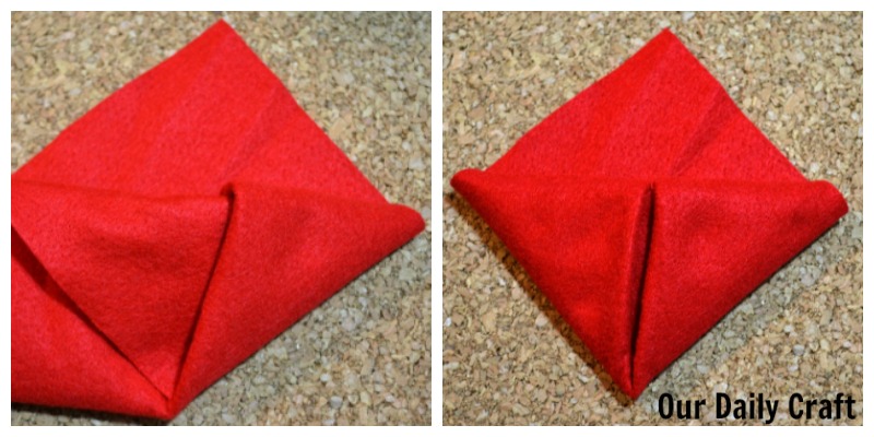 Make a felt origami Valentine bag or decoration.