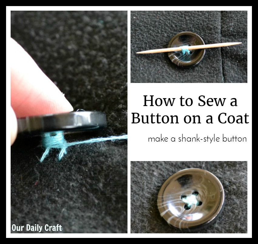 How to sew a button on a coat so it will stay on.
