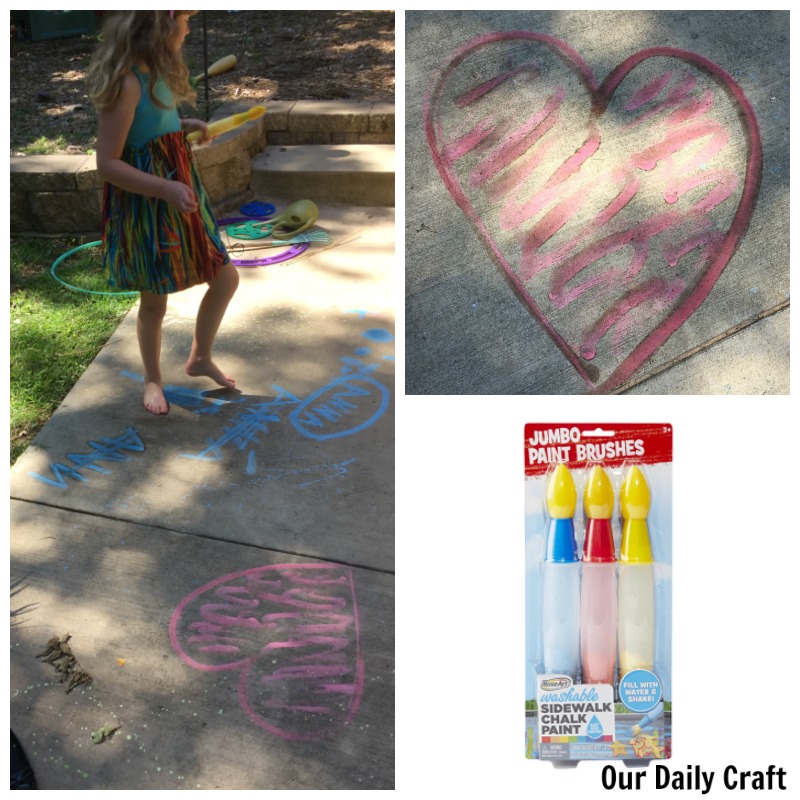 Have fun in the sun and create big art with your kids with RoseArt chalk paint products.