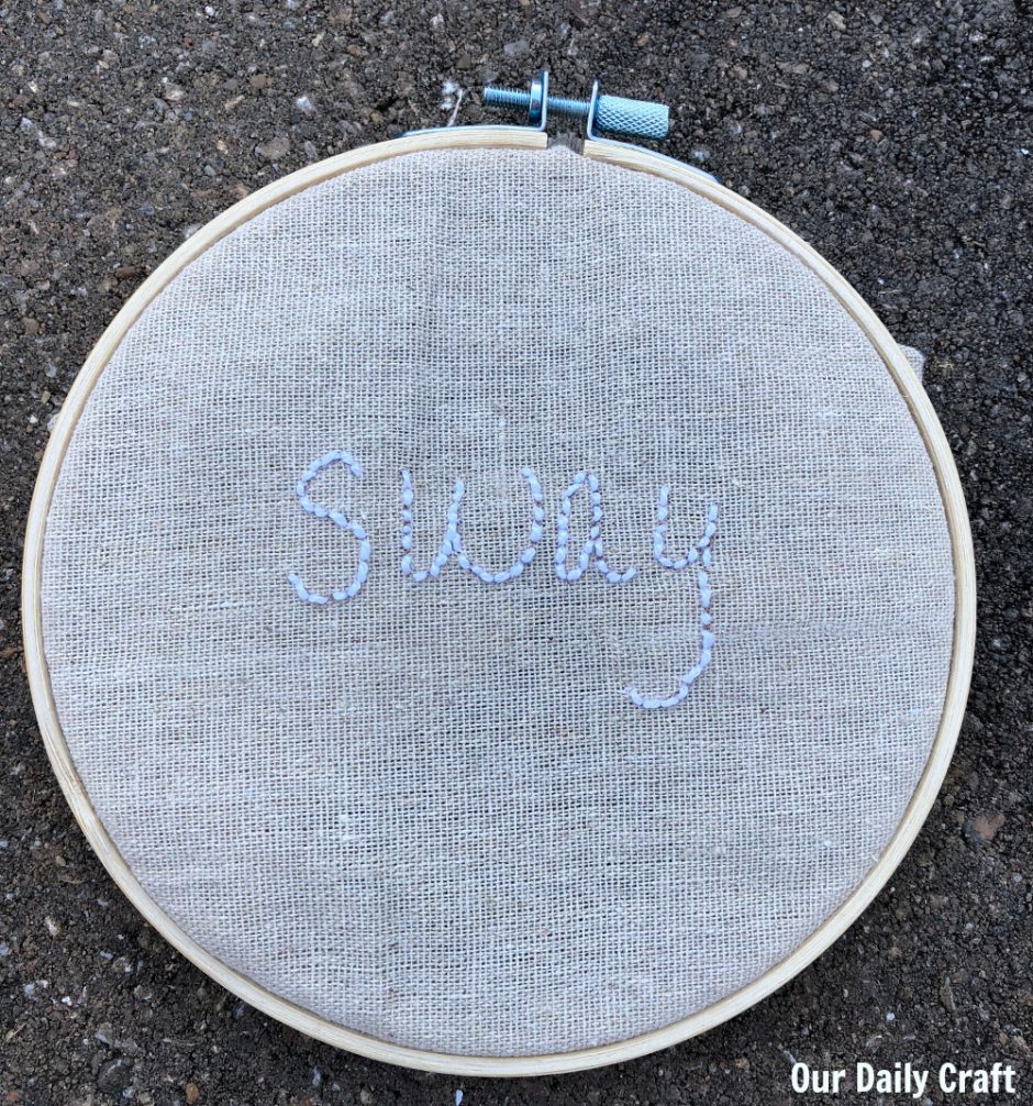 sway embroidery hoop art