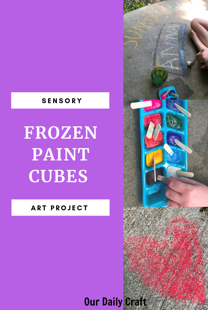 frozen paint sensory play
