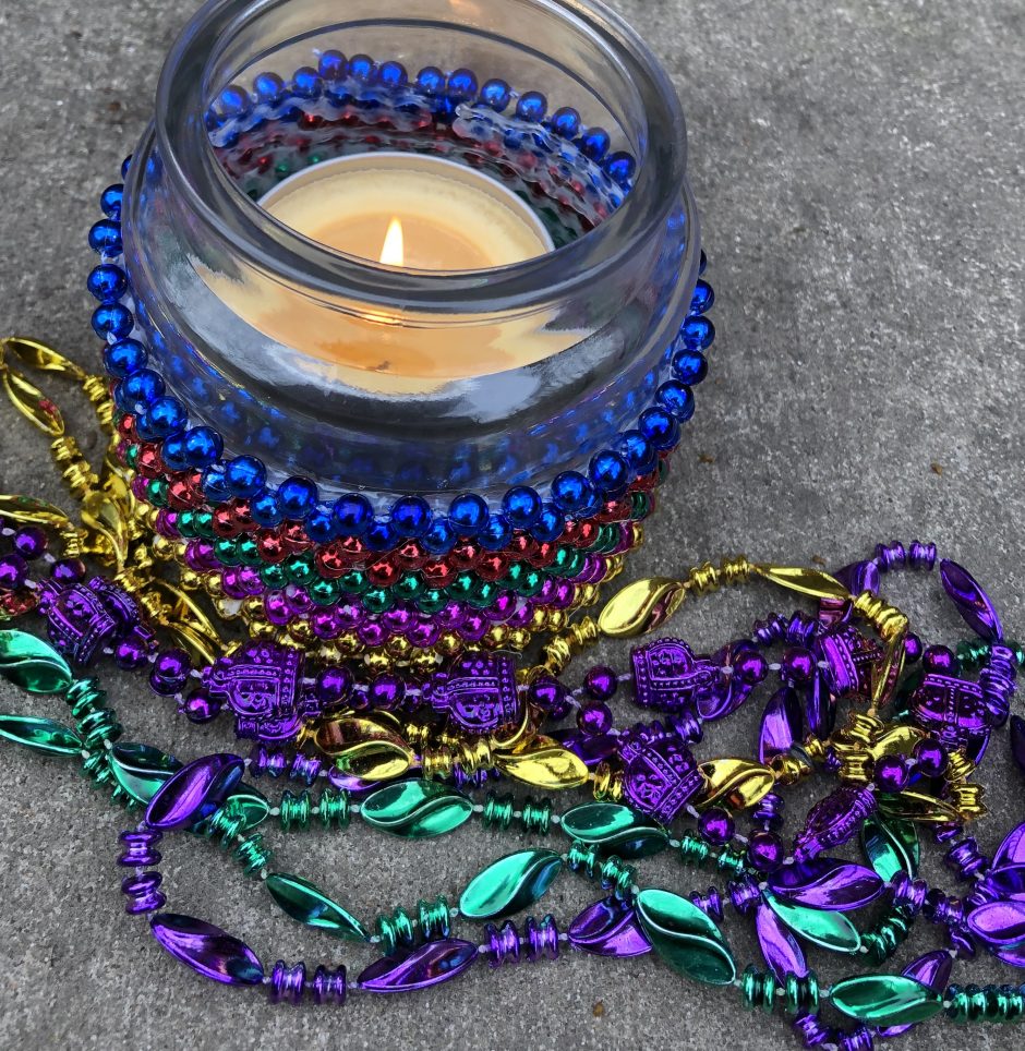 how to make a mardi gras candle holder