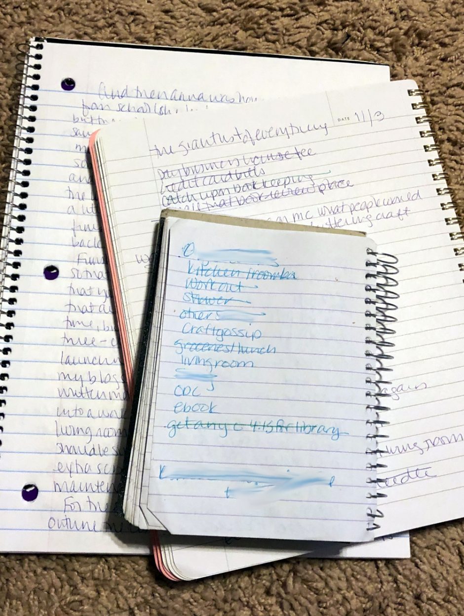 notebooks full of notes