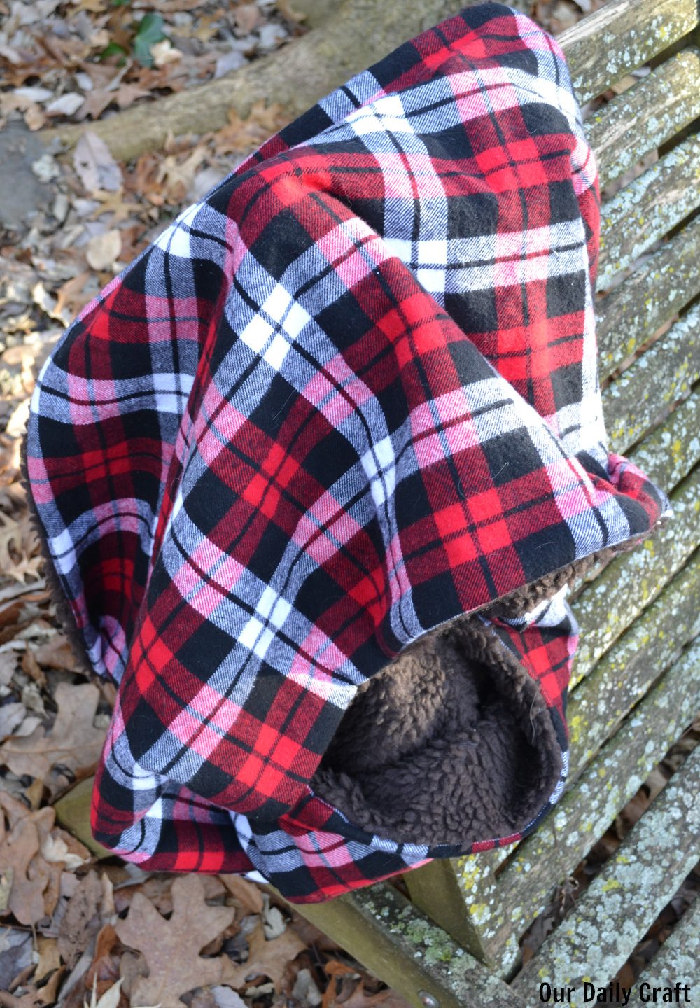 Sew an Infinity Scarf with Sherpa Fabric and Plaid Flannel