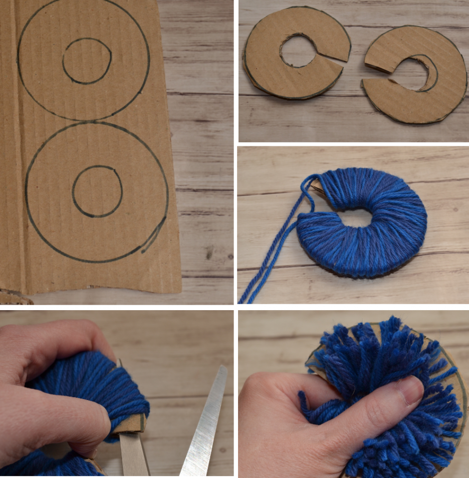 Quick and Easy Pom Poms! All You Need Is Yarn & A Bit of Cardboard!
