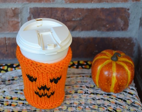 Halloween Coffee Cup Cozy Knitting Pattern