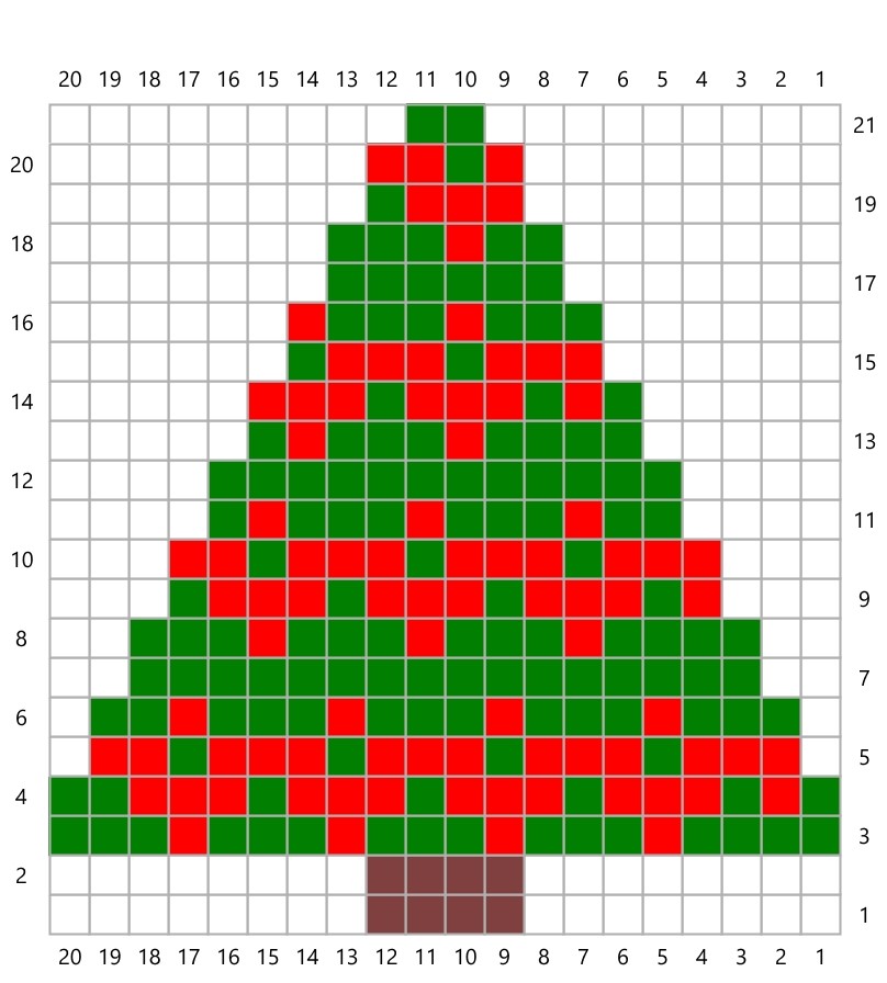 Mini Christmas Tree Cross Stitch Pattern - Our Daily Craft